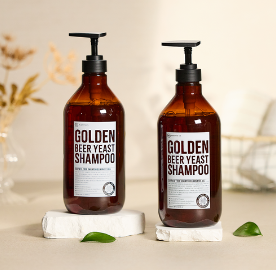FLISIA Golden Beer Yeast Anti-Hair Loss Shampoo 1000ml x2 | Floral Perfume
