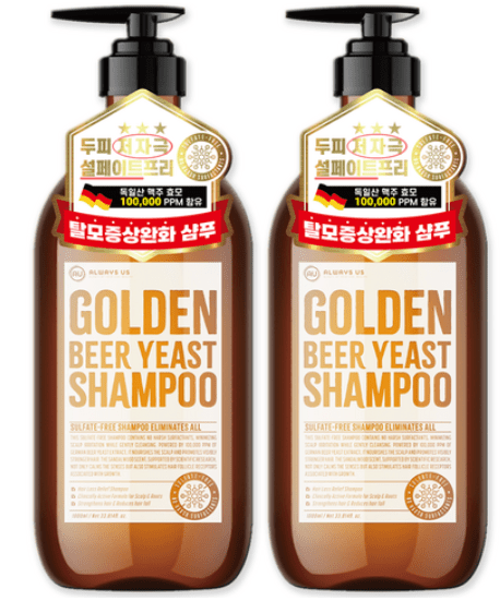 플리시아 골든비어 이스트 샴푸 플로럴 퍼퓸 향, 2개, 1L - 킴마트