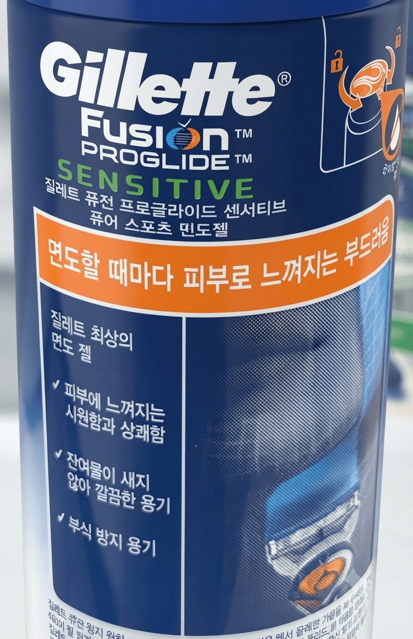질레트 퓨전 프로글라이드 센서티브 2 in 1 퓨어스포츠 쉐이빙 젤, 170g, 3개 - 킴마트