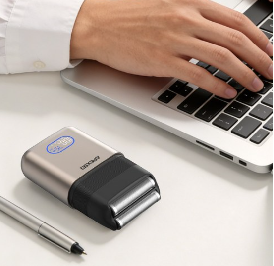 APEXSO Mini Electric Shaver for Men – IPX6 Waterproof Portable Foil Shaver, USB-C Charging, LED Display