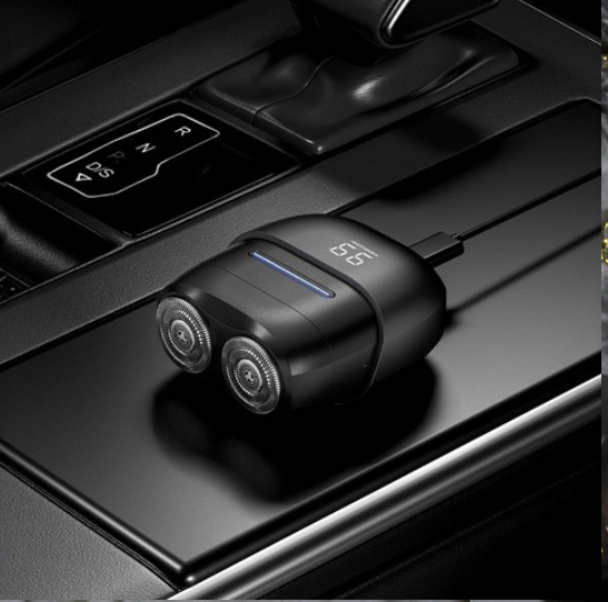 Mini Electric Shaver for Men – Dual Rotary Head, LED Display, USB Rechargeable | Travel Grooming