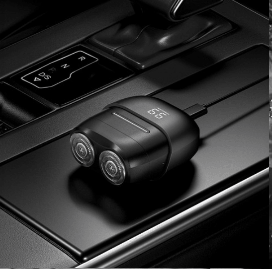 Mini Electric Shaver for Men – Dual Rotary Head, LED Display, USB Rechargeable | Travel Grooming - Kimmart