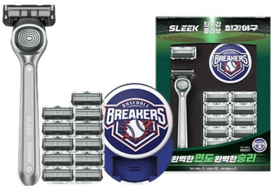 SLEEK Motion Razor Set – Baseball Breakers Limited Edition (Handle + 12 Cartridges + Case) - Kimmart